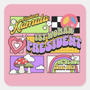 Kamala Harris 1. Frau Präsidentin Einweihung Quadratischer Aufkleber