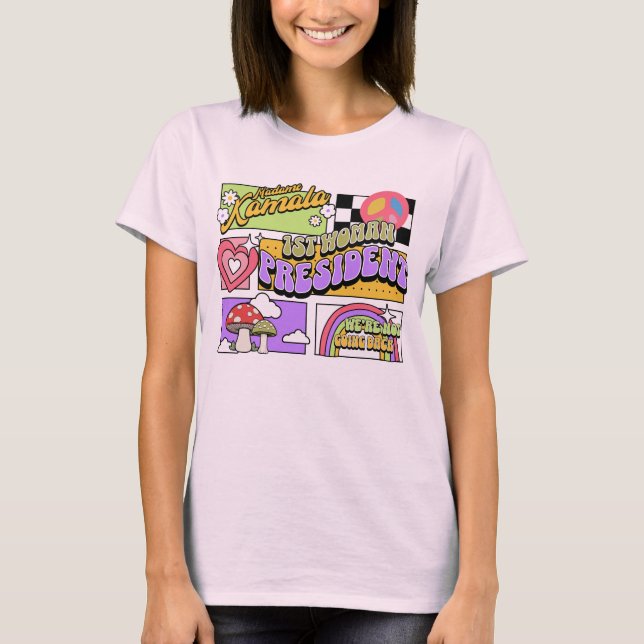 Kamala Harris 1. Frau Präsidentin Einweihung T-Shirt (Vorderseite)