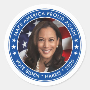 Kamala Harris 2020 Election Blue Campaign Foto Runder Aufkleber
