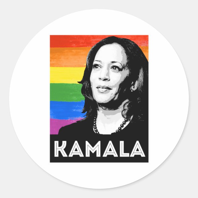 KAMALA HARRIS 2020 PRIDE POSTER RUNDER AUFKLEBER (Vorderseite)