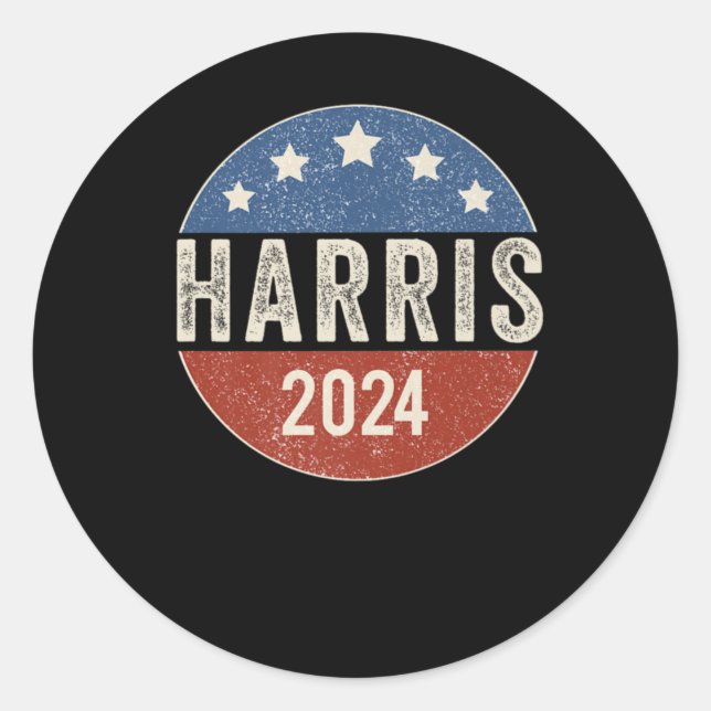 Kamala Harris 2024 1 Runder Aufkleber (Vorderseite)
