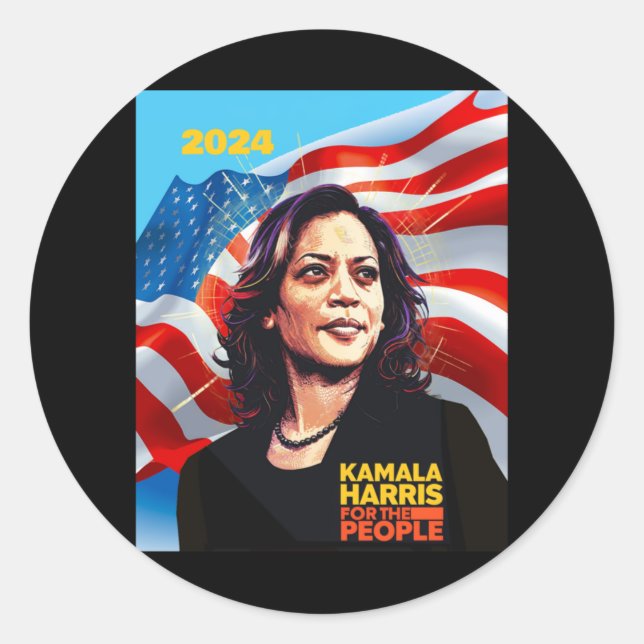Kamala Harris 2024 2 Runder Aufkleber (Vorderseite)