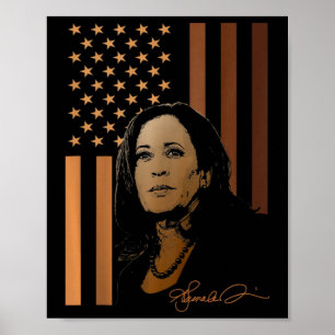 Kamala Harris 2024 Amerikanische Flagge Frau Präsi Poster