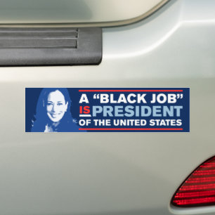 Kamala Harris 2024 Black Job ist Präsident Autoaufkleber