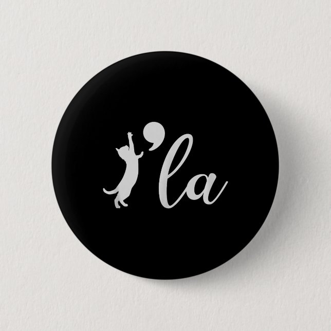 Kamala Harris 2024 Cat Lady President Comma La Fun Button (Vorderseite)