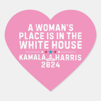 Kamala Harris 2024 - Ein Frauenplatz im Weißen Herz-Aufkleber
