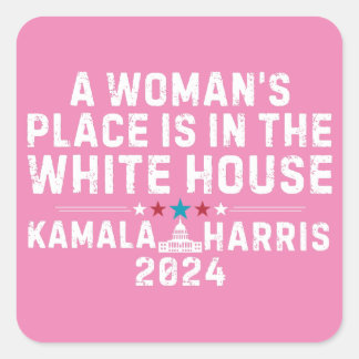Kamala Harris 2024 - Ein Frauenplatz im Weißen Quadratischer Aufkleber