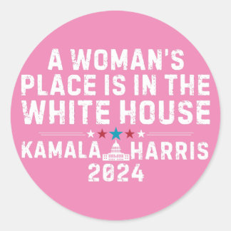 Kamala Harris 2024 - Ein Frauenplatz im Weißen Runder Aufkleber