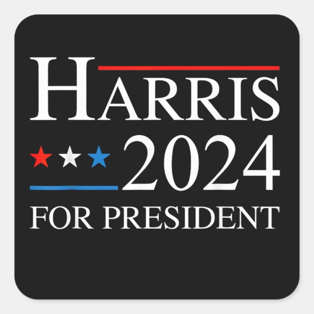 Kamala Harris 2024 für den Präsidenten Quadratischer Aufkleber (Vorderseite)