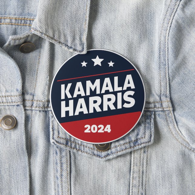 Kamala Harris 2024 für die Präsidentschaftswahl Button (Beispiel)
