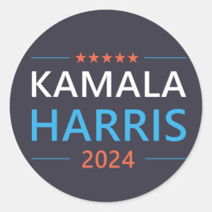 Kamala Harris 2024 für Präsident Runder Aufkleber