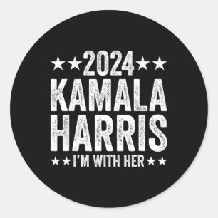 Kamala Harris 2024 für Präsidentschaftskampagne Ic Runder Aufkleber