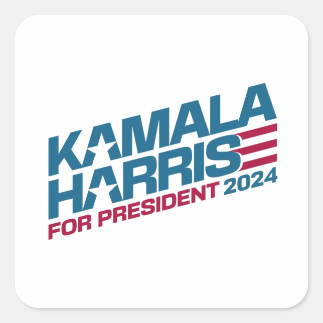 Kamala Harris 2024 für Präsidentschaftswahlkampagn Quadratischer Aufkleber (Vorderseite)