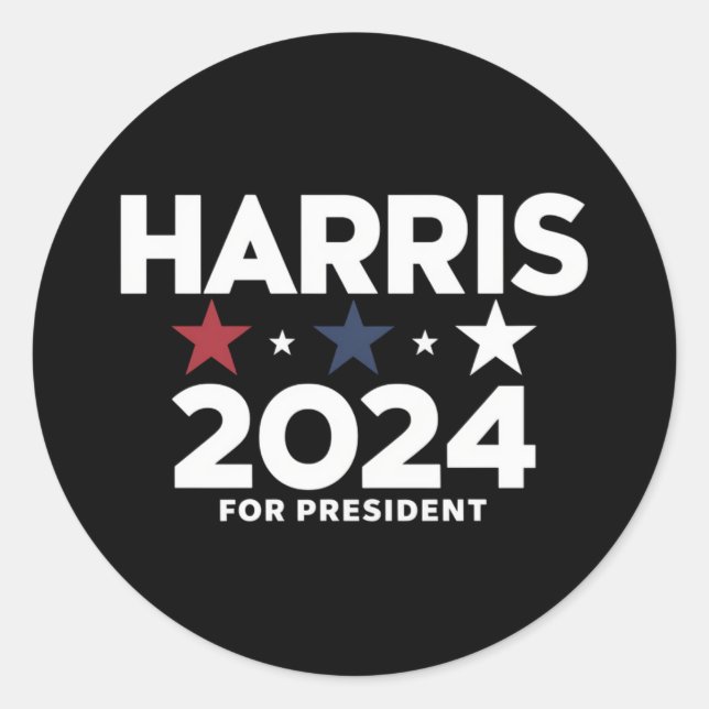 Kamala Harris 2024 für Präsidentschaftswahlkampagn Runder Aufkleber (Vorderseite)