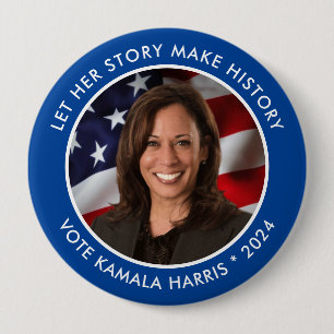 Kamala Harris 2024 Historic Collectible Foto Button