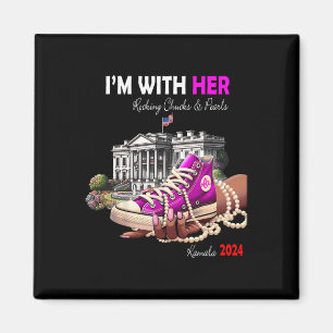 Kamala Harris 2024 Ich bin mit ihren Rockstäbchen Magnet
