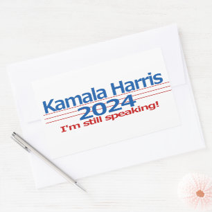 Kamala Harris 2024 Ich spreche immer noch! Rechteckiger Aufkleber
