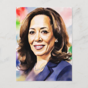 Kamala Harris 2024 ist mein Präsident schwarz und  Postkarte