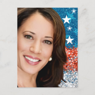 Kamala Harris 2024 ist mein Präsident schwarz und  Postkarte
