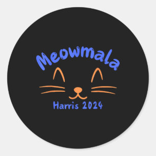 Kamala Harris 2024 Katze Lady for Kamala Funny Cat Runder Aufkleber