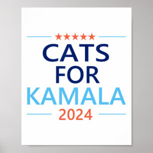 Kamala Harris 2024 Kinderlose Katze Lady Jd Vance Poster