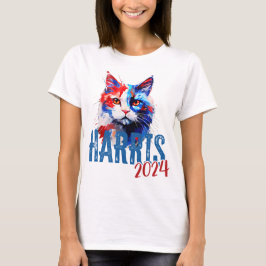 Kamala Harris 2024 mit Cat T-Shirt