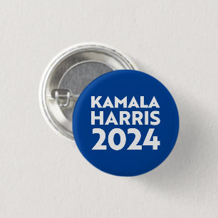 Kamala Harris 2024 Moderne Typografie weiß blau Button