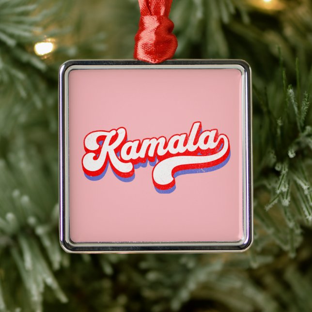 Kamala Harris 2024 Niedlich 2024 Wahl Hot Pink Ornament Aus Metall (Baum)