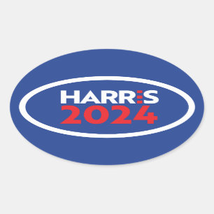 Kamala Harris 2024 Ovaler Aufkleber
