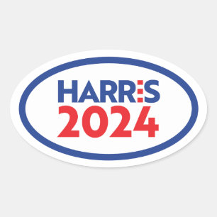 Kamala Harris 2024 Ovaler Aufkleber