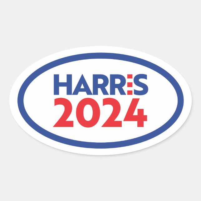 Kamala Harris 2024 Ovaler Aufkleber (Vorderseite)