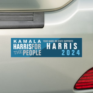 Kamala Harris 2024 Präsident Abstimmung Blue Two T Autoaufkleber