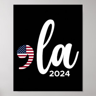Kamala Harris 2024 Präsident Comma La Funny Poster