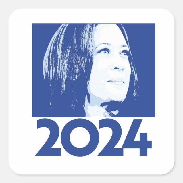 Kamala Harris 2024 Quadratischer Aufkleber (Vorderseite)