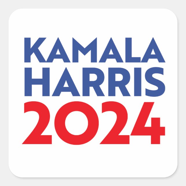 Kamala Harris 2024 Quadratischer Aufkleber (Vorderseite)