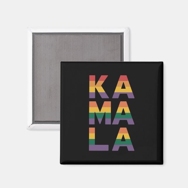 Kamala Harris 2024 Rainbow Flag Gay Pride LGBT Magnet (Vorderseite/Rückseite)