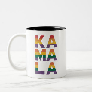 Kamala Harris 2024 Rainbow Flag Gay Pride LGBT Zweifarbige Tasse