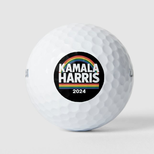 Kamala Harris 2024 Rainbow Gay Pride LGBT Election Golfball (Vorderseite)