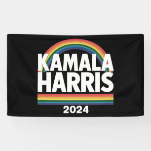 Kamala Harris 2024 Regenbogen Schwulen Stolz LGBT  Banner
