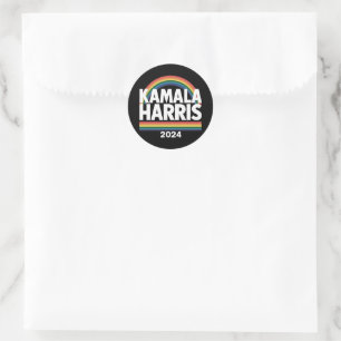 Kamala Harris 2024 Regenbogen Schwulen Stolz LGBT  Runder Aufkleber