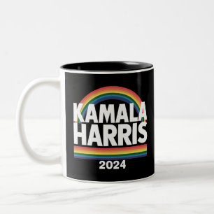 Kamala Harris 2024 Regenbogen Schwulen Stolz LGBT  Zweifarbige Tasse