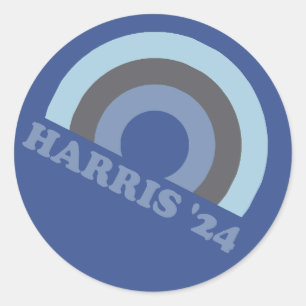 Kamala Harris 2024 Retro Rainbow Runder Aufkleber