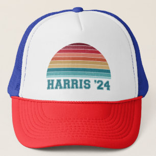 Kamala Harris 2024 Retro-Sonnenuntergang Vintage Truckerkappe