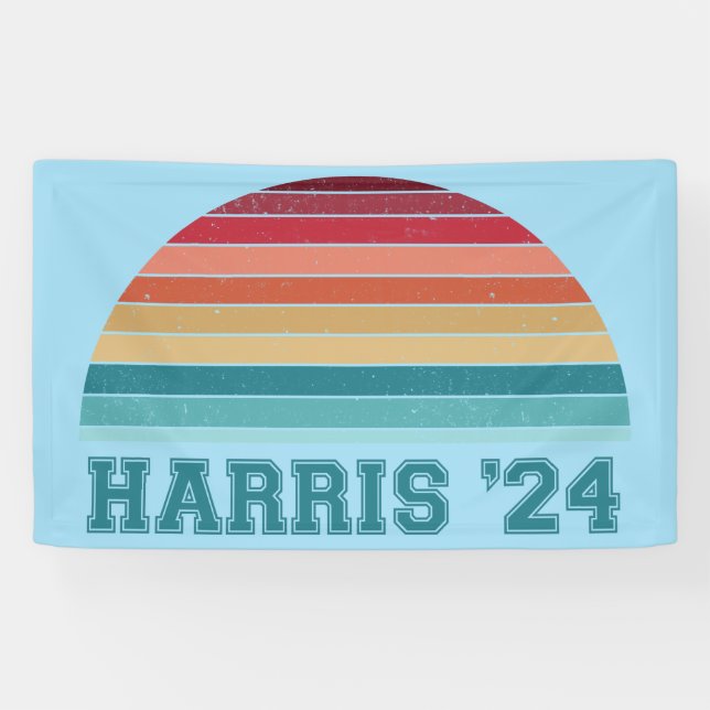 Kamala Harris 2024 Retro Sunset Vintag Banner (Horizontal)