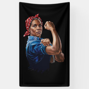 Kamala Harris 2024 Rosie The Riveter Childless Cat Banner