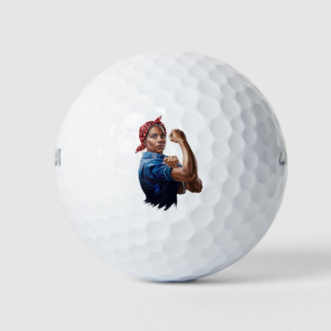 Kamala Harris 2024 Rosie The Riveter Childless Cat Golfball (Vorderseite)