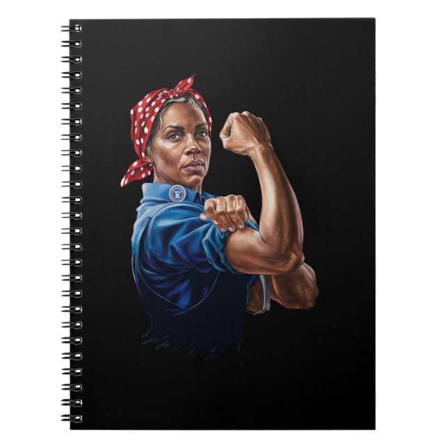 Kamala Harris 2024 Rosie The Riveter Childless Cat Notizblock (Vorderseite)