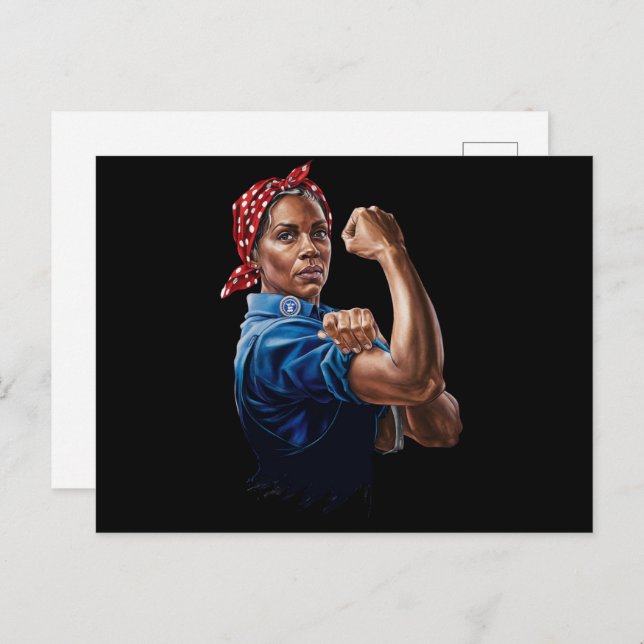 Kamala Harris 2024 Rosie The Riveter Childless Cat Postkarte (Vorne/Hinten)