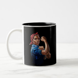 Kamala Harris 2024 Rosie The Riveter Childless Cat Zweifarbige Tasse
