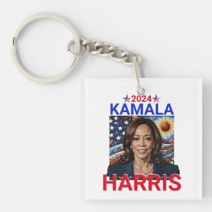 Kamala Harris 2024 Rot, Weiß und Blau Schlüsselanhänger